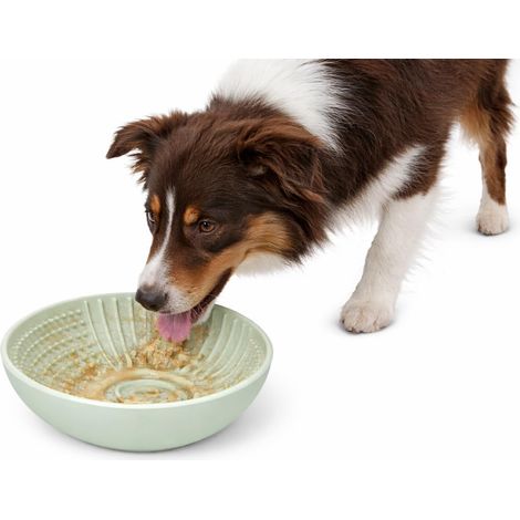 Gamelle Chat – gamelle pour Chien - Tapis de lechage Chien - Rond - Vert Clair - diamètre 16,5 cm - Silicone antidérapant - Nourriture Humide et Snacks (1/4)