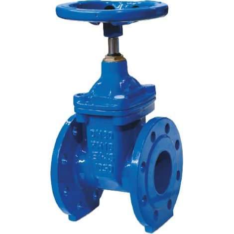 VALVOLA A SARACINESCA A CUNEO GOMMATO CON CORPO PIATTO IN GHISA SERIE GTK-16 PN16 - DN50 - ZEL