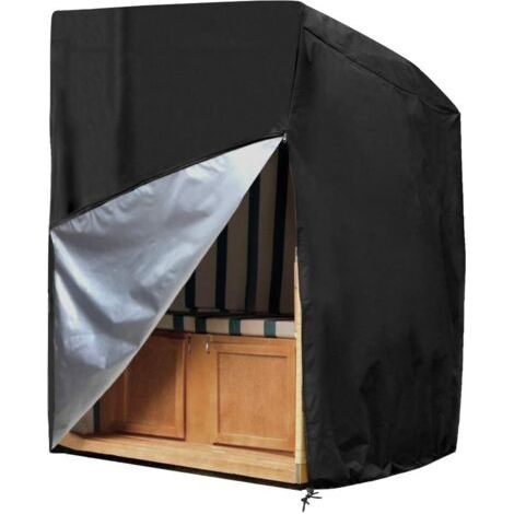 Pair Vtizikl Housse de Protection pour Chaise de Plage en Tissu Oxford imperméable et indéchirable Strandkorb 135X105X175/140cm