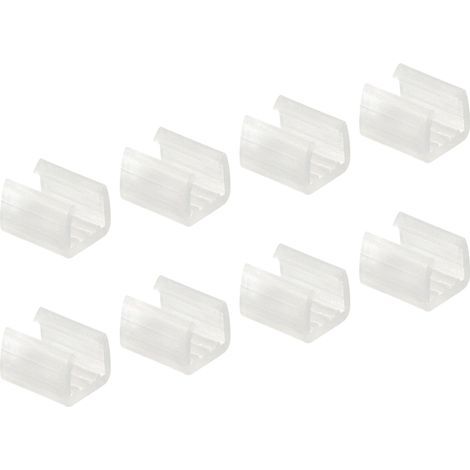 Led Néon Montage Clips Fixation Pinces Support Apte 8 mm 50 pièces Silicone Néon Flex Bande Eclairage 3 mm 5 virgule 5 mm (1/4)
