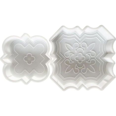 Set of 2 Reusable Concrete Molds for Garden Paving, Paths, Bricks, Rocks, Stepping Stones (1/5)