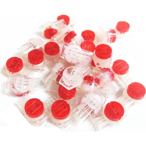 Packung mit 100 verriegelbaren UR-Steckverbindern, Telefonleitungsanschluss, 3-Port/3-adriger Bündelstecker (Rot) (1/4)
