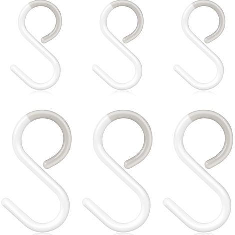 Lot de 6 Crochets en S en Plastique - 2,5/3,5 Pouces, Silencieux, Antirouille - Pour Armoires, Col Flexible (1/5)