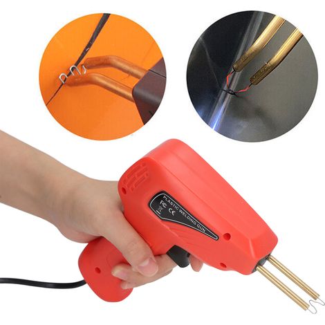 Pistolet de soudage plastique pour réparation de pare-chocs, norme européenne 200V-240V, rouge. (1/5)