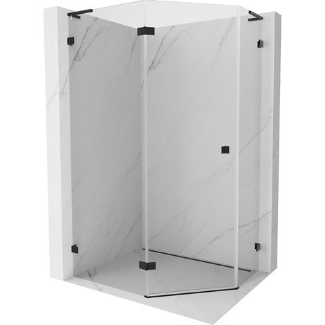 Mexen Lunar L fünfeckige Duschkabine mit linker Tür, 100 x 90 cm, transparent, schwarz - 831L-100L-090P-70-00-L (1/5)