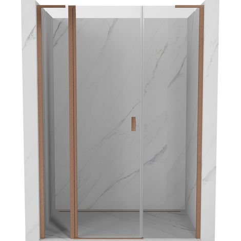 Mexen Mist L porte de douche pivotante 160 cm, transparent, cuivre brossé - 8A4L-160-001-65-00 (1/4)