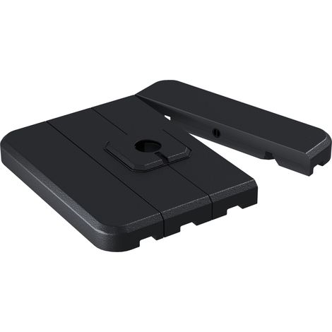 Set di 4 piedini per ombrellone, peso per basi di zavorra per ombrellone, riempibile con acqua o sabbia fino a 90 kg/130 kg, in HDPE, 98 x 98 x 13 cm, colore nero.