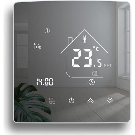 Termostato de espejo, termostato de calefacción, termostato de ambiente programable, termostato de pared digital para calentar agua, calefacción por suelo radiante, 3 A