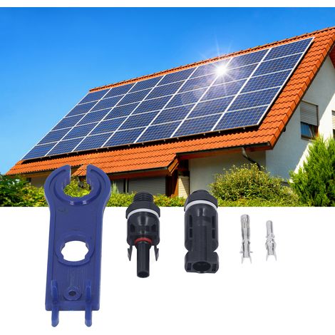 Kit de connecteurs de câble pour panneau solaire MC4 de 42 pièces, 10 paires de connecteurs mâles et femelles, kit de connecteurs pour panneau solaire avec 2 clés spécifiques solaires, 30A 1000VDC, ét (1/5)