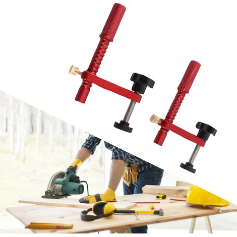 20 mm rote Positionierdruckplatte für Holzbearbeitungswerkzeuge, Tischklemme mit Schutzpolster, geeignet für MFT-Werkbänke und -Tische. (1/5)