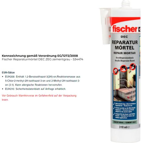 Malta riparazione Fischer colore grigio cemento 0 31 litri (1/3)