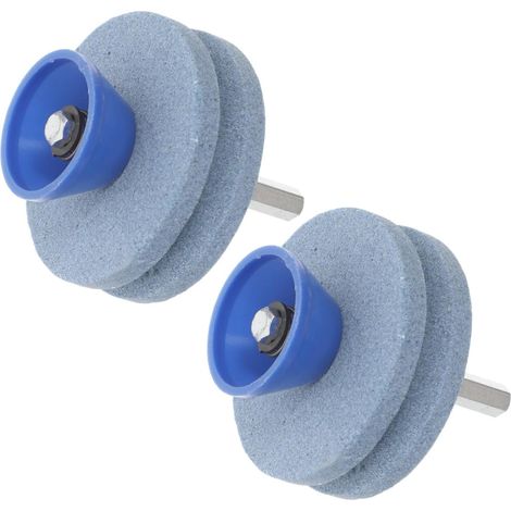 Affûteur de Lames pour Tondeuse à Gazon 2pcs en Corindon Marron Compatible Large, Installation Facile, Accessoires pour Entretien de Taille-haie et Outils de Jardin (1/5)