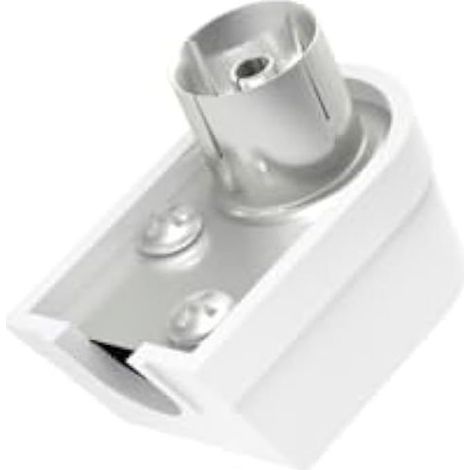 Fiche coaxiale antenne - HAMA - Femelle - Angle 90° - Argenté - Conducteur interne à vis