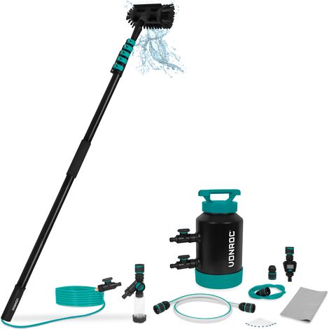 VONROC Brosse à laver télescopique hybride 7,5m – Avec adoucisseur d’eau – Set complet (1/5)