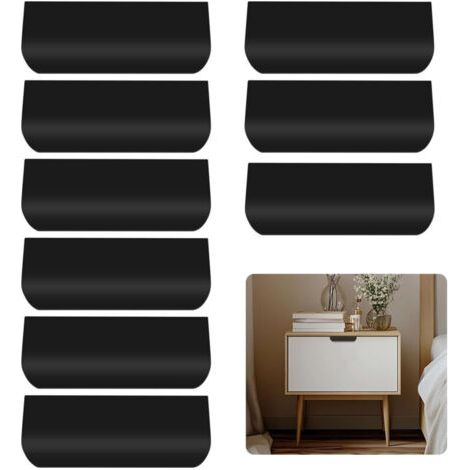 9 pcs Poignée d’Armoire, Invisible Poignées Meuble Tiroir, Poignées de porte Dissimulées Poignée Encastrée Affleurante Pour tiroirs portes d'armoires,Commode, Distance du Trou-96mm