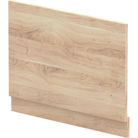 750mm Straight Bath End Panel and Plinth - Bleached Oak