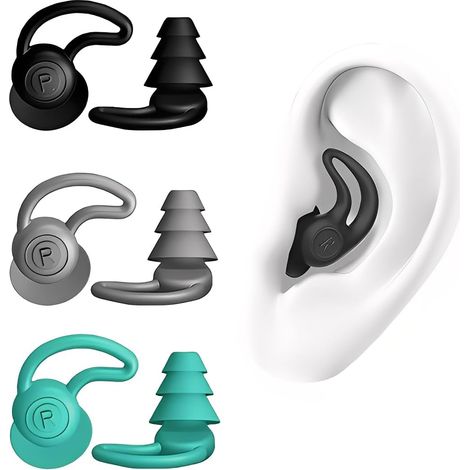 3 Paires Bouchon Oreille Piscine, Bouchons d'oreilles de Natation en Silicone Réutilisables et Imperméables pour le surf et autres sports nautiques (1/5)