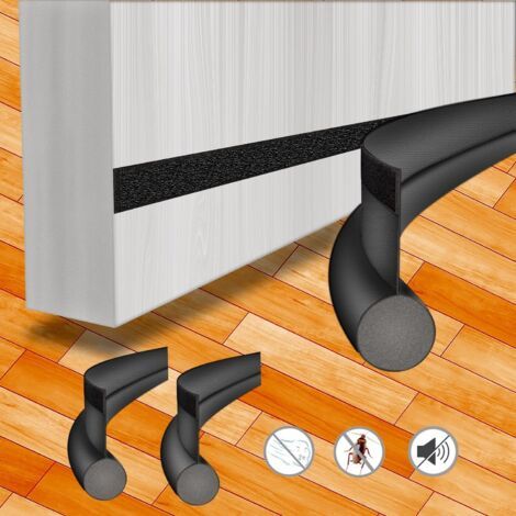 QORVA-2 Pièces Boudin de Porte Isolant Froid 96 cm, Bas de Porte Isolant Froid, Découpable Boudin Porte D'Entrée, Chien de Porte Bas de Porte pour Insonorisation, Protection Contre la Poussière et Ins
