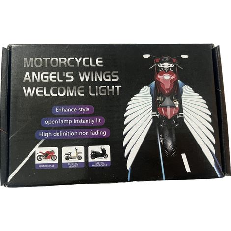Lot de 2 projecteurs lumineux pour moto avec logo ailes d'ange (1/5)