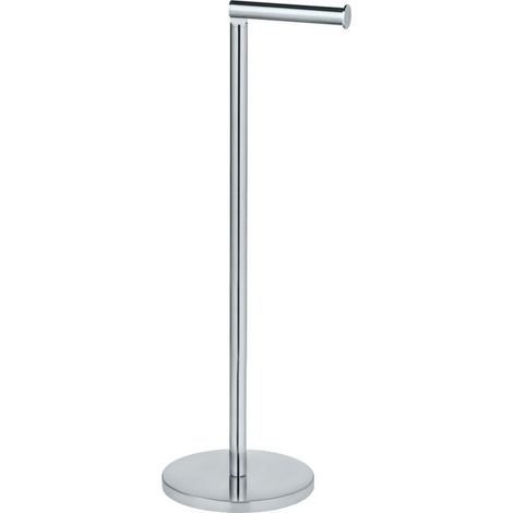 Porte-papier toilette sur pied 2 en 1 Wenko, acier inox brillant, support 4 rouleaux, 55x17 cm (1/5)