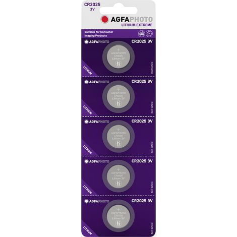 AgfaPhoto Knopfzelle CR2025 3 V 5 St. Lithium