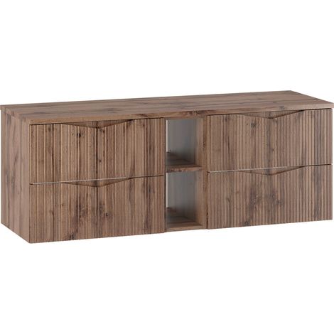 Mueble bajo lavabo 140cm 2 compartimientos encimera Tao Madera (1/4)