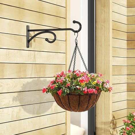 15cm plant hooks, suitable for hanging plants, flower baskets, etc. (Black, set of 2) (1/5)