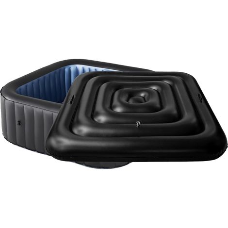 Housse de protection pliable pour jacuzzi gonflable carré de 1,35 m, pour jacuzzi gonflable d'extérieur,noir (1/5)