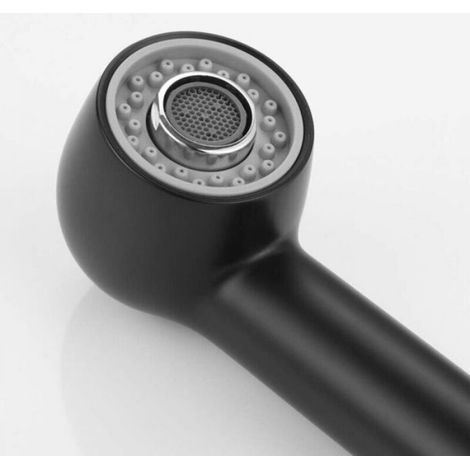 Douchette de cuisine - Unbrand - 2 jets - Tête de douche - Remplacement facile - Pour mitigeur - Noir (1/4)