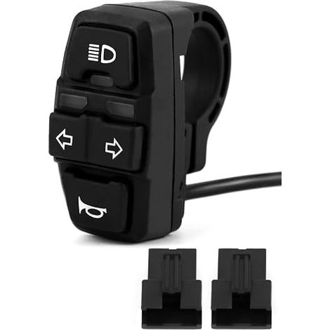 22mm Interrupteur de Guidon Moto Commutateur de Phare/Clignotant/Klaxon pour Moto, Vélo Électrique, VTT, Scooter Électrique (1/5)