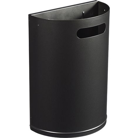 Rossignol – Corbeille murale décrochable 20l en acier anticorrosion – Fixation 3 points – Vidage par décrochement – Pour espaces publics (1/4)