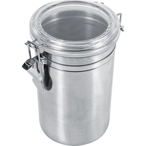 Boîte de rangement alimentaire en acier inoxydable pour cuisine, bocal XL à sucre, thé, café et grains.