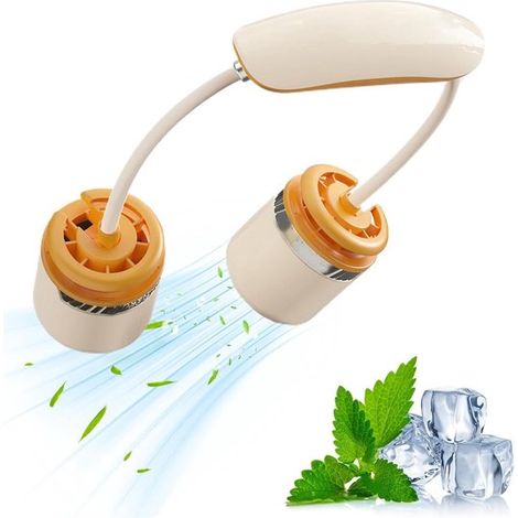 Ventilador de cuello plegable，con dos cabezales: ventilador personal para el cuello，ideal para exteriores (1/5)