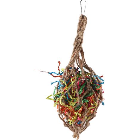 Papier coloré Non toxique et inoffensif pour oiseaux, sac en maille, perroquets suspendus, Cage à mâcher, jouet avec crochet (1/5)
