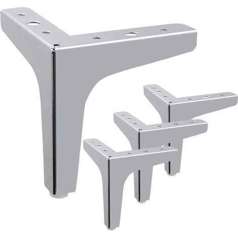 Moderne Möbelfüße, Ersatzmöbelfüße, 13 cm hoch, 4er-Set (silber) (1/5)