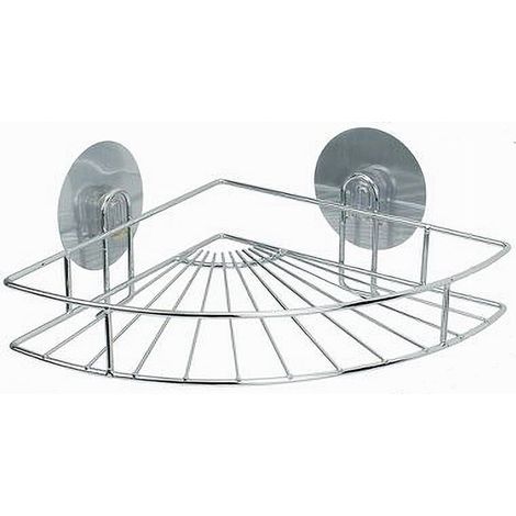 TRADE SHOP - Mensola Angolare Portaoggetti Da Bagno Montaggio A Parete Con Biadesivo 79840 - (1/2)