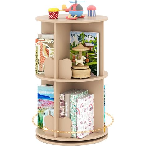 Libreria girevole per bambini - 2 ripiani, divisori a forma di coniglietto, accesso a 360° (1/5)