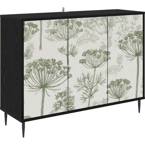 Sideboard GOTHA Schwarz Eichen-Optik 102 x 33 x 76 cm vidaXL (1/5)