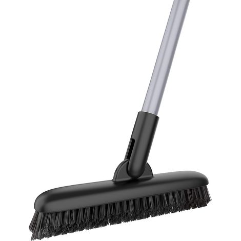 Brosse de Nettoyage à Coulis avec Long Manche et Tête Rotative 180° Brosse à Récurer avec Poils Durs en Forme “V” pour Carrelage, Joints de Sol, Salle de Bain, Douche, Patio, Terrasse, Cuisine (1/5)