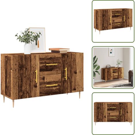 Credenza da cucina - vidaXL Credenza Legno Antico 100x36x60 cm in Legno Multistrato - Credenza da bagno