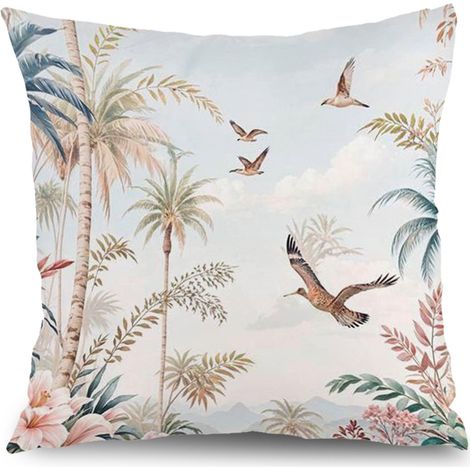 Housses de coussin floral style ferme, décoration intérieur extérieur,50×50cm (1/5)