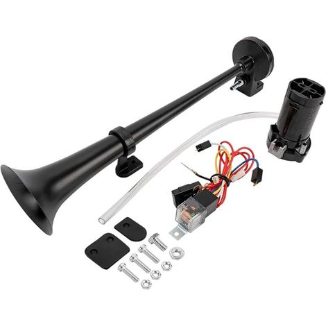 Klaxon à Air Voiture 12v Puissant avec Compresseur Kit Trompette Tracteur pour Camion, Moto, Bateau, TGV, Train & Auto