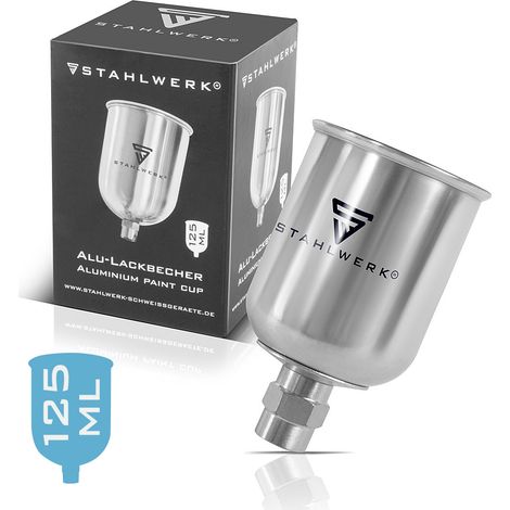 STAHLWERK Tazza di flusso in alluminio 125 ml per pistola a spruzzo