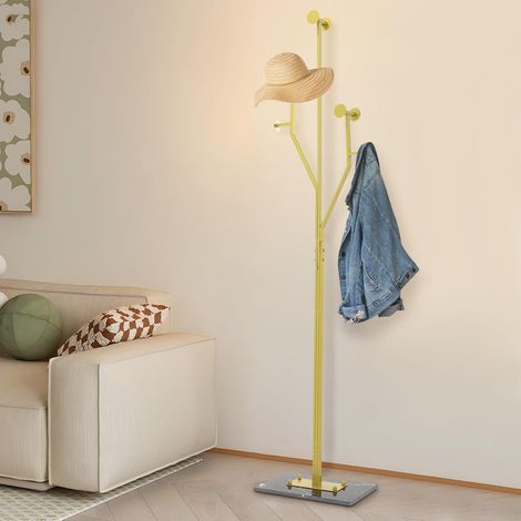 Garderobenständer Garderobe Kleiderständer Freistehender Kleiderhalter Eckgarderobe Mantelhalter 38 26 175cm mit Marmorsockel (1/5)