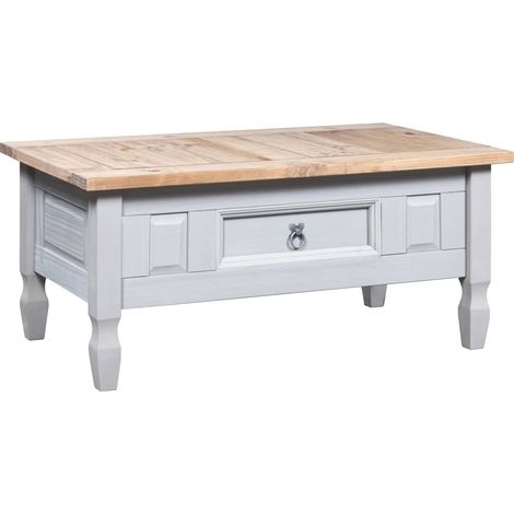 Table Basse de Salon Élégante,Table Canapé Pin mexicain Gamme Corona Gris 100x60x45 cm -FR25983 (1/5)