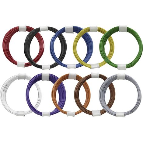 Ensemble de fils en cuivre (0,04 mm²) 10 x 10 m, 10 couleurs