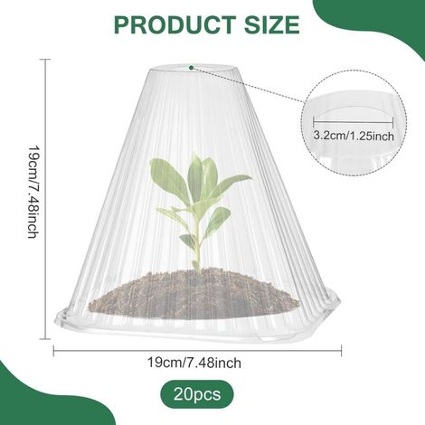 Lot de 20 cloches de jardin réutilisables en plastique pour plantes (1/3)