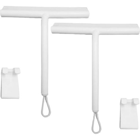 2 Raclettes Douche Silicone 21cm sans Traces avec Support (1/5)