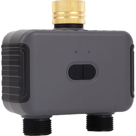 Programmateur d'arrosage 2 zones raccord tuyau fileté G3/4 étanche IP55 temporisateur irrigation avec retard pluie (1/5)