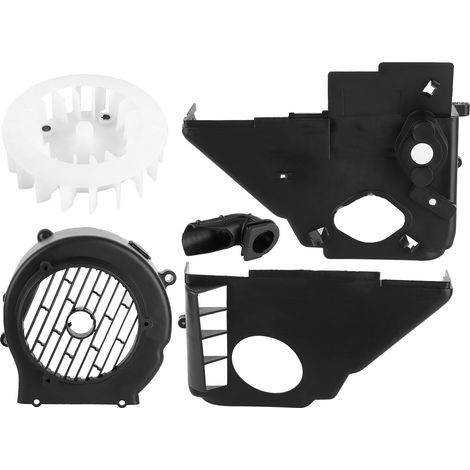 Ensemble de refroidissement avec carénage de ventilateur de moteur compatible avec les quads, karts, buggies et scooters GY6 125/150 cm3 (1/5)